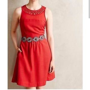 Anthropologie Maeve Lattice Neck Dress
